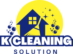 K Cleaning Solution house and broom logo