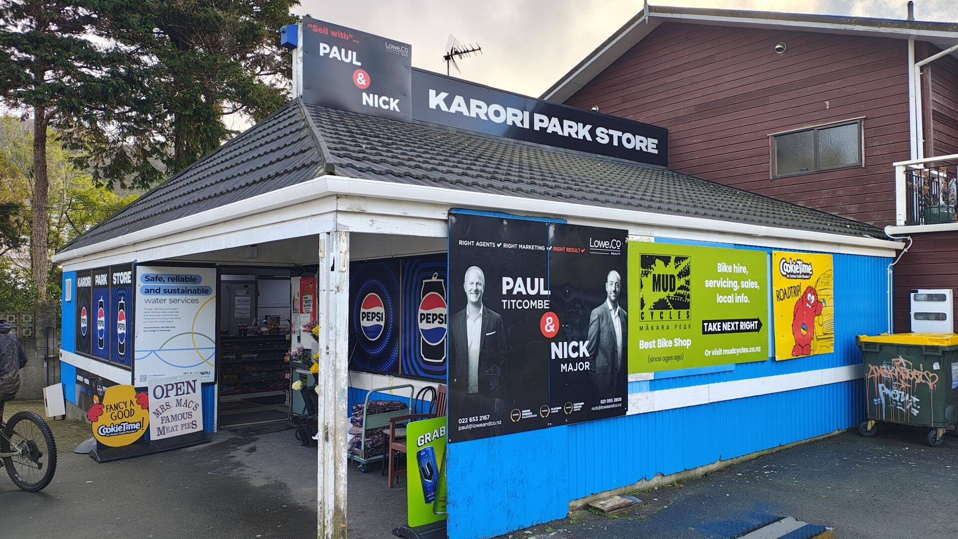 Karori Park Store corner dairy with signage