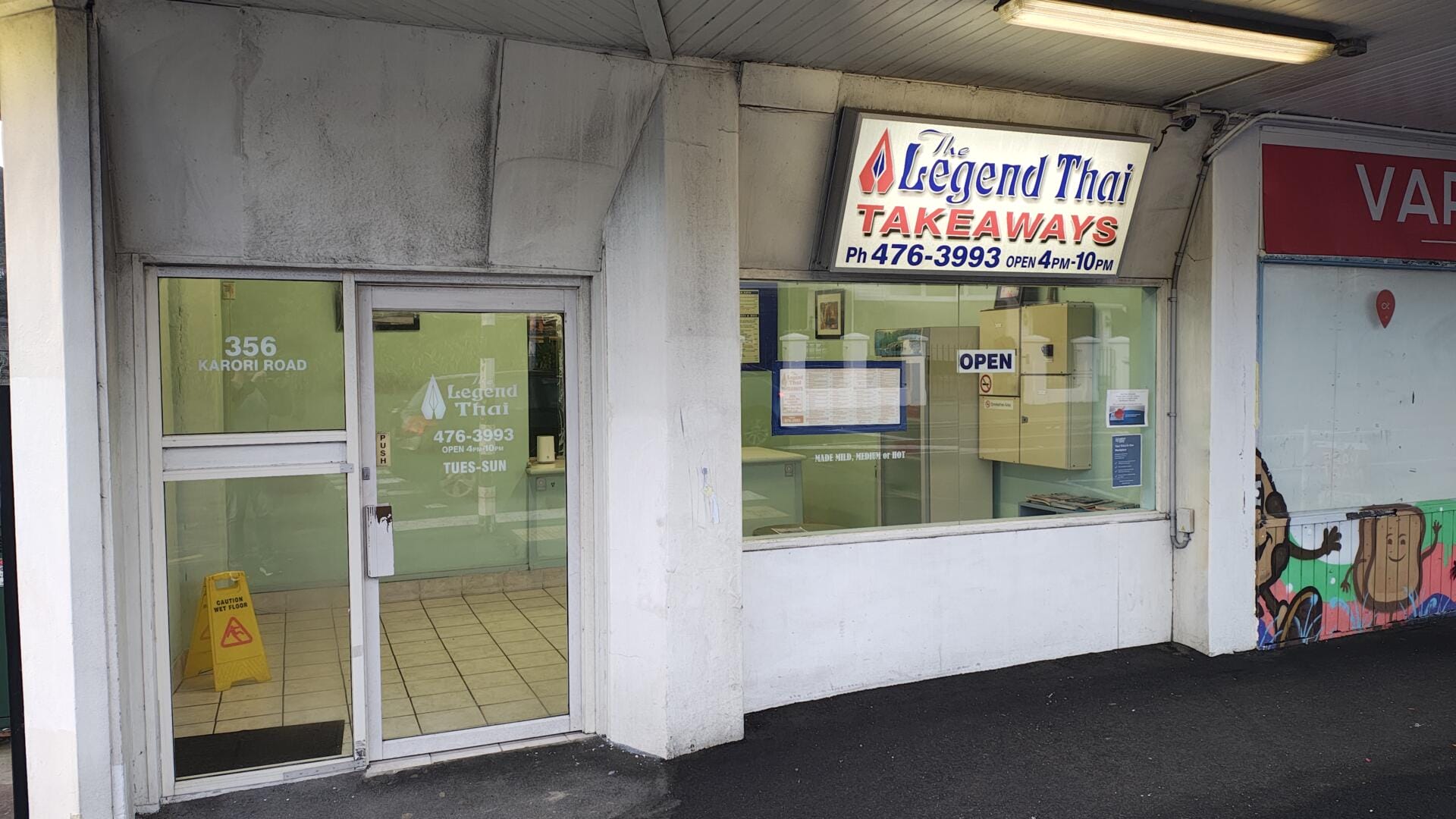 The Legend Thai Takeaways storefront on Karori Road