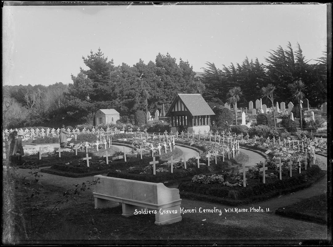 Rows of gravestones at Karori Cemetery