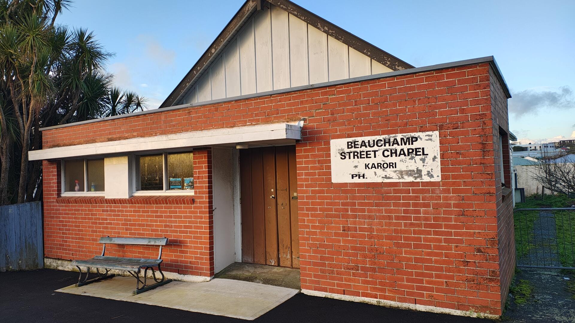 Beauchamp Street Chapel in Karori, red brick building