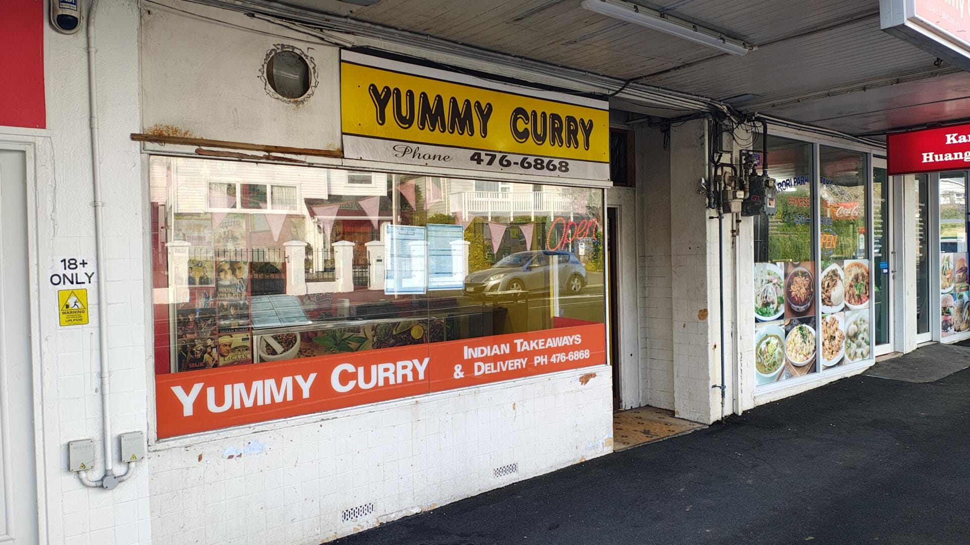 Yummy Curry Indian takeaway shopfront exterior