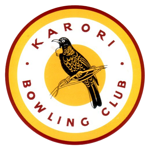 Karori Bowling Club circular logo with tui