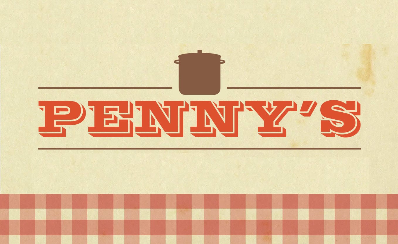 Vintage Penny’s kitchen sign with cooking pot